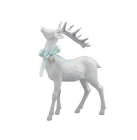 9.5" White and Silver Standing Polyresin Deer