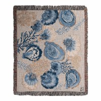50" x 60" Blue Oyster Coastal Throw Blanket