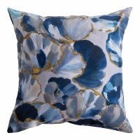 18" Sq Blue Oysters Decorative Coastal Pillow