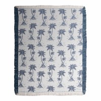 48" x 60" Blue Palm Trees Coastal Throw Blanket