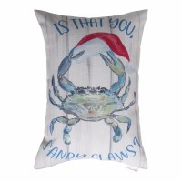 18" x 13" "Is That You Sandy Claws" Christmas Crab Decorative Pillow
