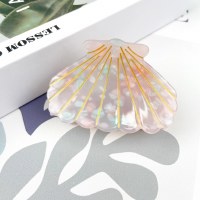 White Scallop Shell Coastal Hair Clip