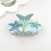 Small Blue Multi Starfish Coastal Hair Clip