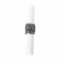 Blue and Natural Dash Napkin Ring