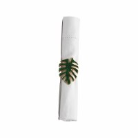 2" Green Monstera Leaf Tropical Napkin Ring