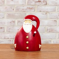 Medium Red Wide Santa Claus Metal Figurine