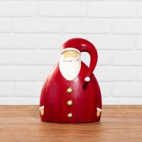 Small Red Wide Santa Claus Metal Figurine