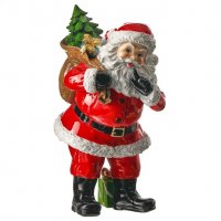 10" Red Santa Holding a Sack Polyresin Christmas Figurine