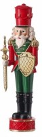 12" Red and Green Polyresin Nutcracker Holding a Sheild Christmas Figurine