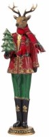 16" Reindeer Wearing a Red Coat Polyresin Christmas Figurine