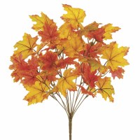 18" Faux Orange Maple Leaf Bush