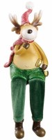 7" Multicolor Moose Holding a Sock Polyresin Sitter Figurine