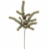 31" Faux Green Spruce With Pine Cones Spray