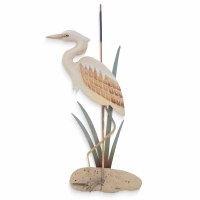 24" Soft Natural Heron Coastal Wall Art Plaque