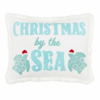12" x 16" "Christmas by the Sea" Coastal Sea Turtles Decorative Christmas Pillow