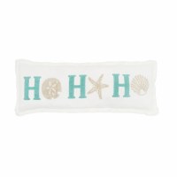 10" x 28" "Ho Ho Ho" Coastal Sea Shells Christmas Decorative Pillow