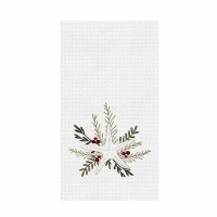 27" x 18" Coastal Tidings Starfish Christmas Waffle Weave Kitchen Towel