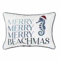 12" x 16" "Merry Merry Merry Beachmas" Decorative Coastal Christmas Pillow