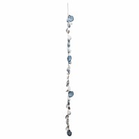 47" Blue and White Seashell Coastal Christmas Garland