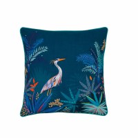 20" Sq Herons on a Dark Blue Background Decorative Coastal Pillow