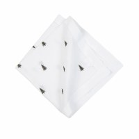 20" Sq Tiny Green Christmas Trees on a White Background Cloth Napkin