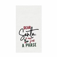 27" x 18" "Dear Santa, It Was Just A Phase" Christmas Waffle Weave Kitchen Towel
