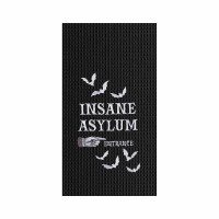27" x 18" "Insane Asylum Entrance" Halloween Waffle Weave Kitchen Towel