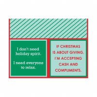5" Sq "If Christmas Is About Giving, I'm Accepting Cash & Compliments" Double Sided Beverage Napkins