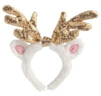 White and Gold Antler Headband by Mud Pie