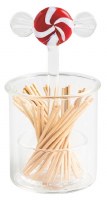 3" Glass Peppermint Candy Toothpick Holder by Mud Pie