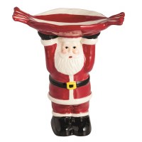 7" Red Ceramic Santa Claus Candy Dish by Mud Pie