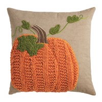 18" Sq Orange Pumpkin Decorative Fall Pillow