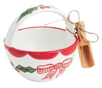 5" Round Ceramic Bow Bowl With a Scoop by Mud Pie