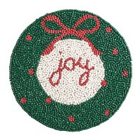 8" Round Beaded Wreath Trivet by Mud Pie