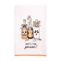 26" x 17" "What's Your Poison" Halloween Kitchen Towel by Mud Pie