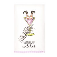 26" x 17" "Bottoms Up Witches" Halloween Kitchen Towel by Mud Pie