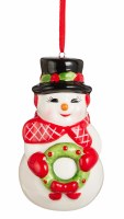 3.5" Snowman Ceramic Ornament