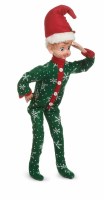 16" Elf in Green Pajamas