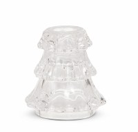 3" Clear Tree Glass Taper Candle Holder
