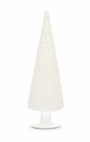 11.5" White Ice Glass Cone Tree