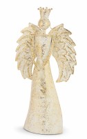 17" Ivory and Gold Metal Angel