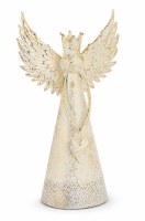 16" Ivory and Gold Metal Angel