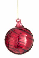 3" Red Swirl Diamond Glass Ornament