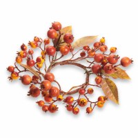 6" Faux Orange Berry Candle Ring