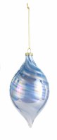 6" Blue Iridescent Swirl Diamond Glass Ornament