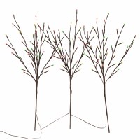28" Three Connected Faux Brown Branches With Red and Green LED