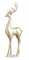 16" Platinum Reindeer With Its Head Facing Forward Polyresin Figurine
