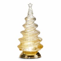 12" LED Gold Glitter Swirl Tree