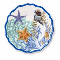 6" Round Blue Lagoon Melamine Plate