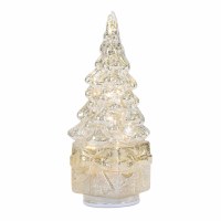 12" LED Iridescent Glass Spinning Christmas Tree